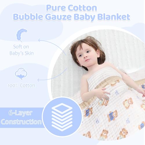 Image of Muslin Baby Towels Bath Towels 43 x 43 Inch Soft 100% Cotton Cute Animal Print Washcloths Extra Large Baby Bath Towels for Newborns Infants Toddlers Kids