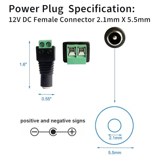 10 Pairs 12V 5A DC Power Plug Connectors (5.5mm x 2.1mm) - Image 4