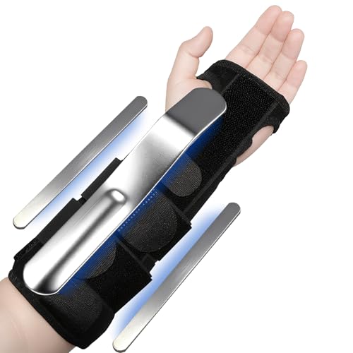 Homshsjhkis Attelle Poignet, Orthese Poignet, Réglable Protege Poignet avec Éclisses Métalliques, Attelle Canal Carpien Main Droite Gauche, Tendinite...