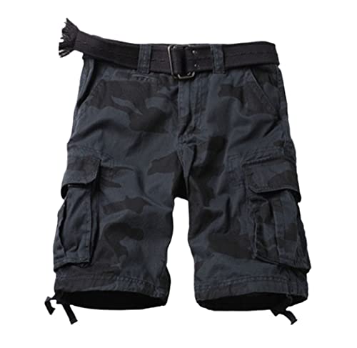 Short militaire homme multi-poches avec délavage ample style coréen