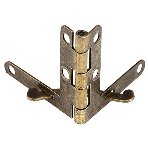 20 Pieces Hinge 90° Angle Case Hinge Sturdy and Support Spring Hinge Wine Bottle Case for Jewelry Case (Bronze Color)