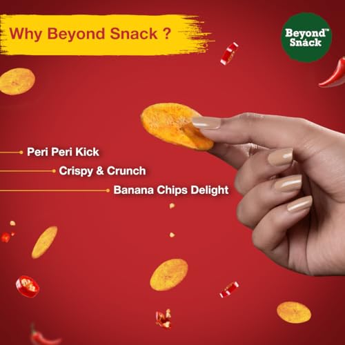 Beyond Snack Nendran Kerala Banana Chips | Peri Peri | Thin Crunchy Crispy Snack |300g (100g*3packs)
