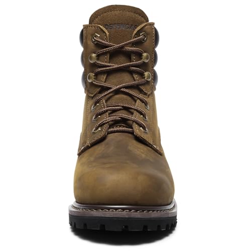 Image of Men's 6 inch Leather Steel Toe Work Boots, Slip & Oil Resistant