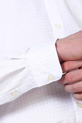 Image of Peter England Men's Micro-Checkered Formal Slim Fit Full Sleeve Shirt | Cotton Rich