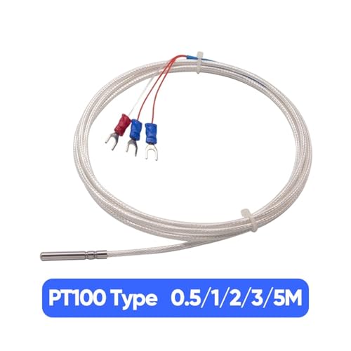 Sensor PT100 2M con cable de PTFE y ranura de rodillo en acero inoxidable 2