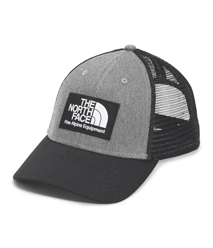 The North Face Mudder Trucker Hat - Classic Fit, Moisture-Wicking Snapback for Men & Women, Casual Hiking Ball Cap, TNF Black/TNF Medium Grey Heather, One Size