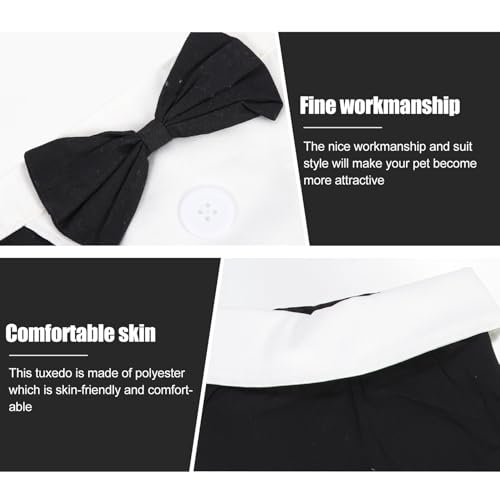 Disfraz formal de esmoquin negro para perros talla L miniatura 5