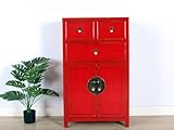 aparador chino amazon Material: madera maciza Yajutang aparador chino 3 cajones 2 puertas rojo