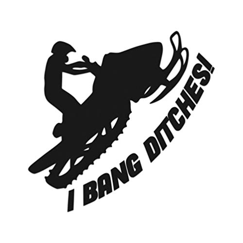 Kramer Snowmobile I Bang Ditches Funny Vinyl Decal Sticker sled Black