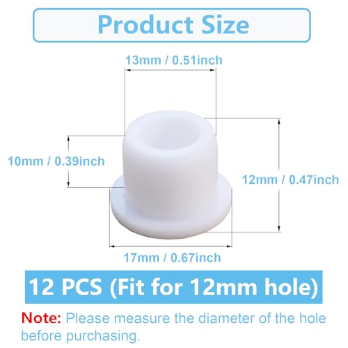 Image of 12 PCS Bathtub Jet Covers Silicone Hole Plug White Tube Plugs Waterproof Bathtub Plug Fit for 12mm Bathtub Hole