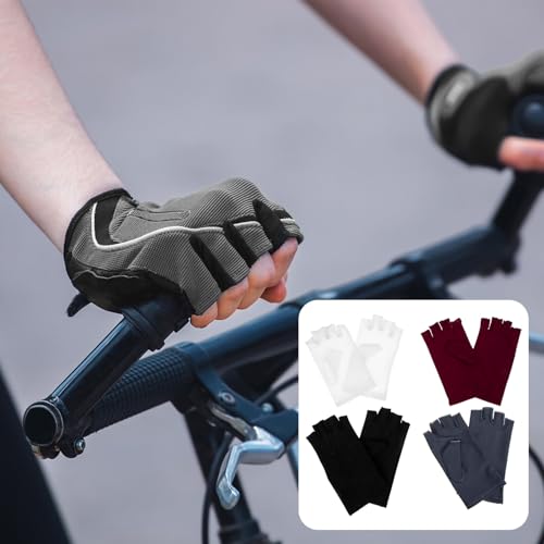 Guantes de protección solar mujer sin dedos material transpirable elástico multicolor 5