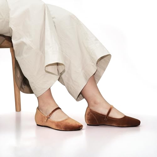 Image of Cusolemore Mary Jane Flat Shoes with Arch Support and Hidden Wedge Heel, Women Ballet Flats, Mary Jane Flats, Comfortable Dress Shoes