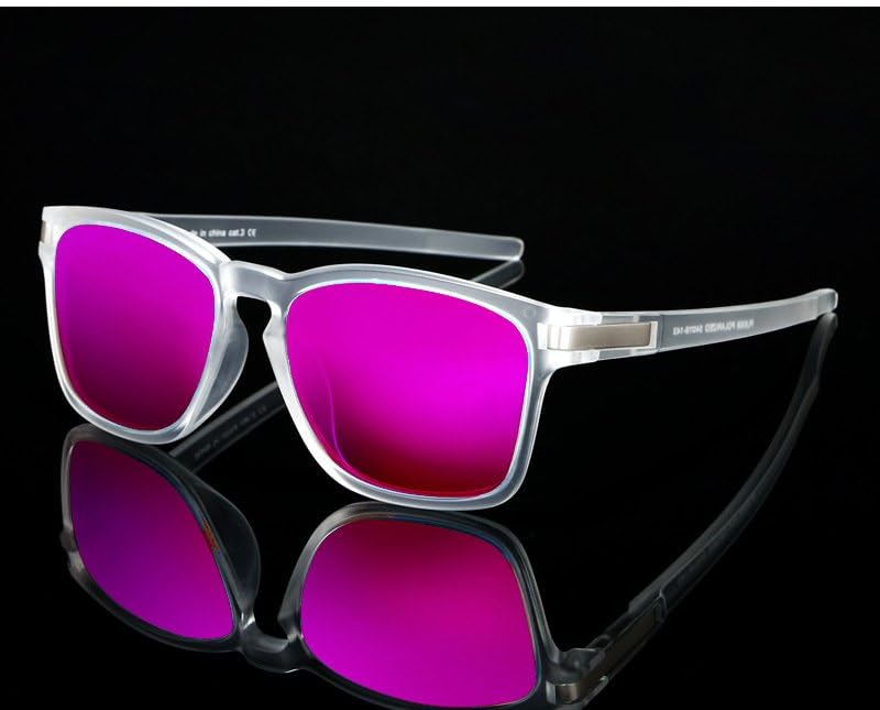 Aferlite Gold Series Unisex Polarized Sunglasses 100% UV protection for Men Women - Pack of 1 (C4 Matt Clear | Mirror Purple) 1