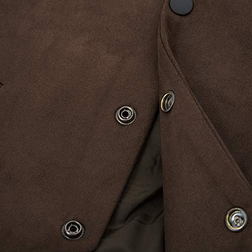 Pj Paul Jones Mens Suede Leather Suit Vests Western Cowboy Dress Vest For Halloween Cosplay Coffee 2Xl thumb #3