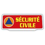 Clip Plaque Pare-Soleil Sécurité Civile Rétro-Réfléchissant Rouge et Jaune