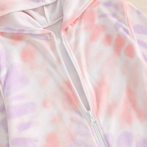 Image of Socutebabe Toddler Girl Swimsuit Cover Up Kids Beach Dress Bow Print Long Sleeve Hooded Bathing Suit Towel Coverup Swimwear