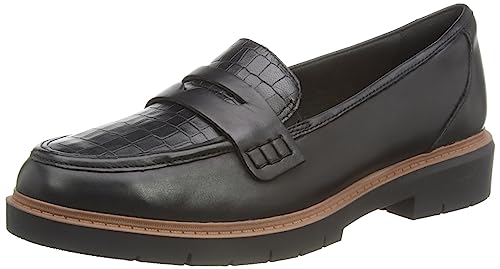 Clarks Westlynn Ayla, Mocasín Penny Mujer, Piel Negra, 41 EU