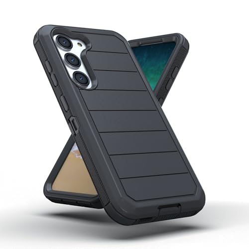 Image of KLD Rugged Armor Back Cover Compatible for Samsung Galaxy S23 Case Hard PC + Soft TPU with Bumper Complete Protection Mobile Pouch - Black