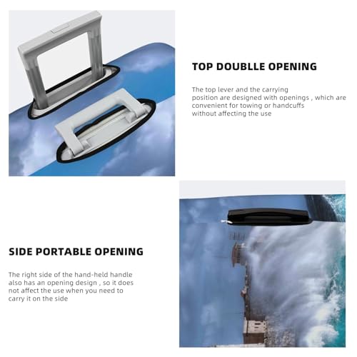 Lighthouse In Havana Print Luggage Cover For Suitcase,Washable Elastic Travel Suitcase Protector With Zipper Closure And Bottom Buckle – Fits 18-32" Luggage-X-Large3