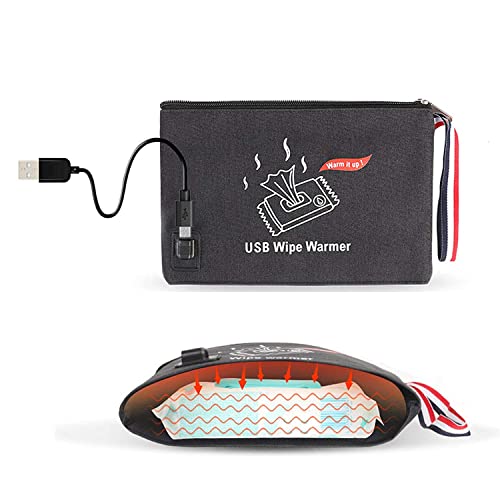 Image of USB Baby Wipe Warmer, Razzil 5V Portable USB Baby Infant Wet Wipes Warmer Bag for Travel and On The Go