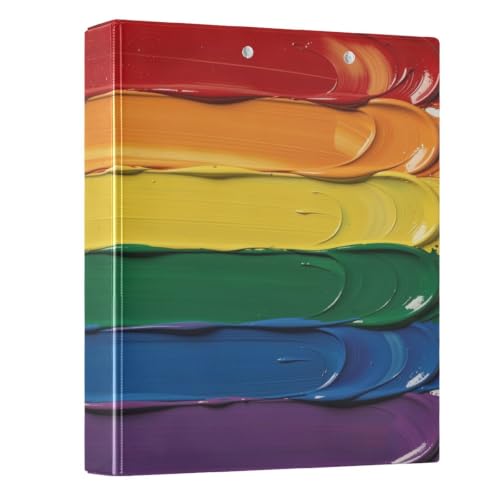 Classeur à anneaux en D 3,8 cm Peystean avec porte-bloc intégré arc-en-ciel LGBT lot de 2