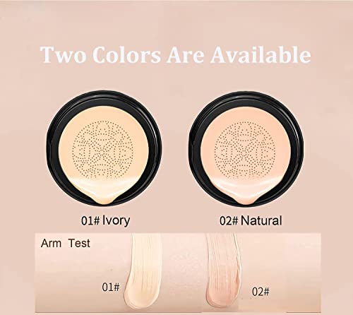 Air Cushion Cc Cream Foundation, Mushroom Head Air Cushion Cc Cream Foundation, Moisturizing Cc Cream Makeup Long Lasting Matte Concealer, Lasting Nude Makeup Pigment Cc Liquid Foundation #02Natural #TOP1