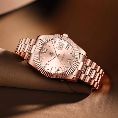 Image of Carlton London Harper Women Analog Watch, Round Dial, Stainless Steel Strap, Quartz Movement, Rose Gold Finish, 30M Water Resistant |