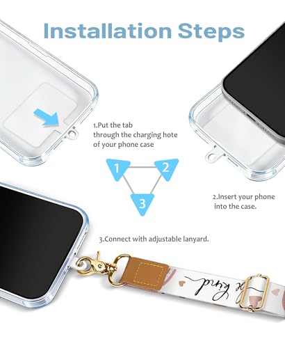 Correa de muñeca para teléfono celular ajustable Yonlevres Be Kind con diseño para llaves e insignias 7