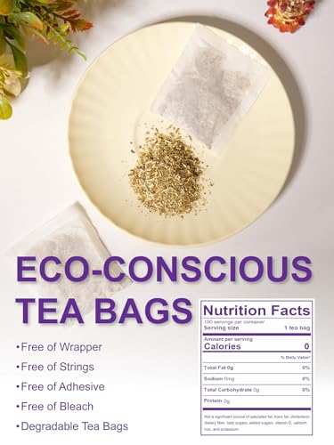 Image of TeeLux Passion Flower Tea Bags, Natural Passionflower Leaf Tea, Smooth & Full-bodied Flavor, Caffeine Free, 100 Count