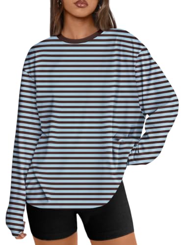 Image of Trendy Queen Womens Oversized Long Sleeve Shirts Fall Tops 2026 Basic Tees