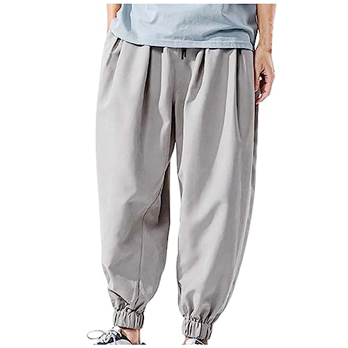Men's Baggy Elastic Ankle Sweatpants Casual Loose Fit Hippie Boho Lounge Trousers Drawstring Harem Yoga Pants Joggers