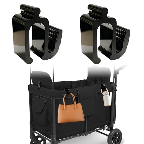 Universal Wagon Accessories Upgraded Side Hooks with 30kg Load Capacity - Sturdy Stroller Hooks & Space-Saving Travel Organizer for All Wagon Stroller (2PCS)