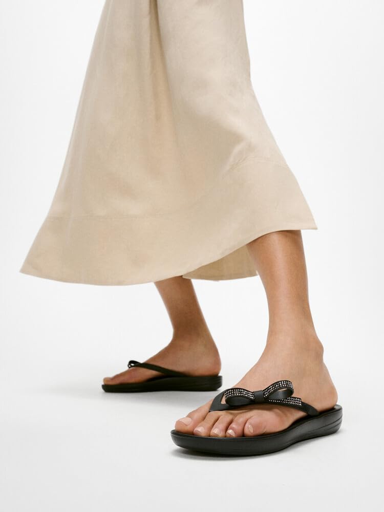 Fitflop Iqushion Glitz-Bow Flip-Flops, Chanclas Mujer