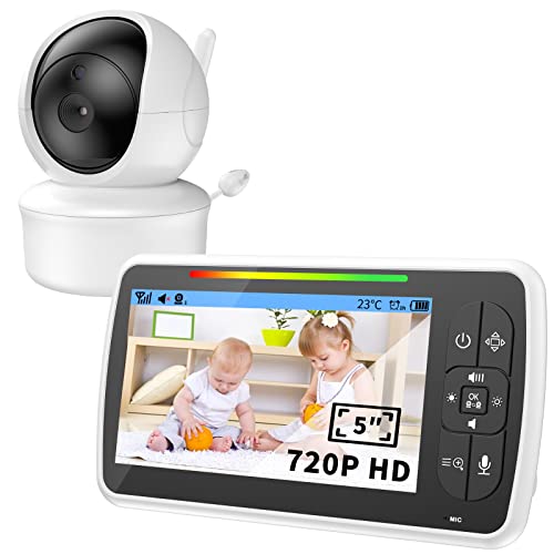 Babyphone mit Kamera 5'' Baby Monitor 720P Video Babyphone LCD Bildschirm...