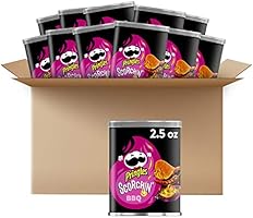 Pringles Scorchin', Potato Crisps Chips, BBQ, Fiery Spicy Snacks, 30oz Case (12 Count)