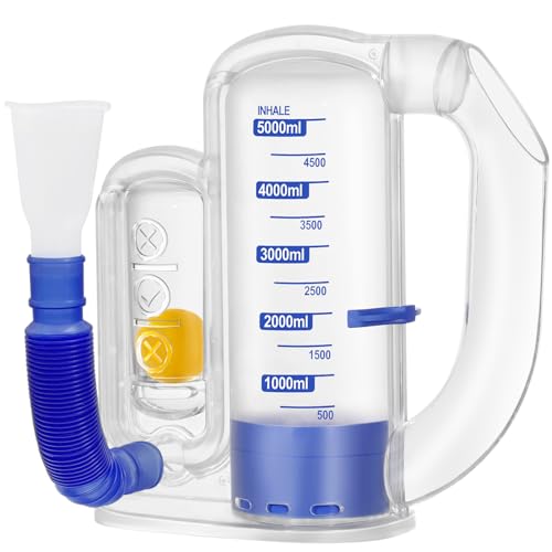Breathing Exercise Device for Lungs, Incentive Spirometer,Upgraded Capacity 5000ml, Improves Breathing and Lung Function