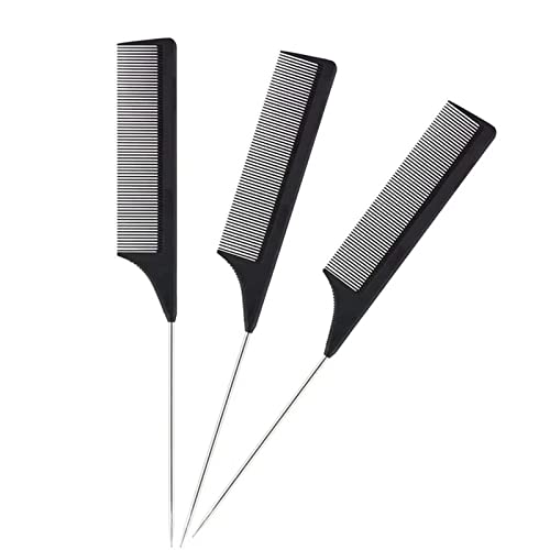 3 Peines para Partir Cabello de Metal y Fibra de Carbono miniatura 1