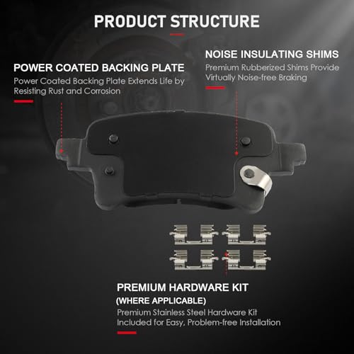 Image of cciyu D2233 Rear Ceramic Disc Brake Pads Kit For Jeep For Gladiator 2020-2023,For Jeep For Wrangler 2021-2022