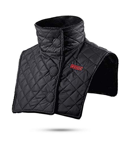 ネックウォーマー バイク 肩当て 防風 防寒 冷え性対策 洗える マジックテープ 撥水仕上げ ボア裏地 胸から首までカバー ハイネック 冬 保温 男女兼用