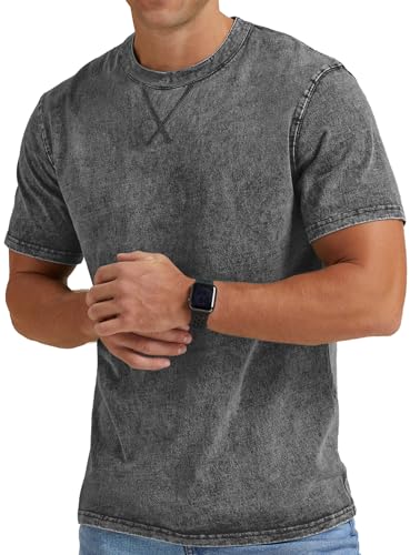 NITAGUT Mens Distressed Cotton Shirts Vintage Hipster Hip Hop Longline Crew Neck T-Shirt3