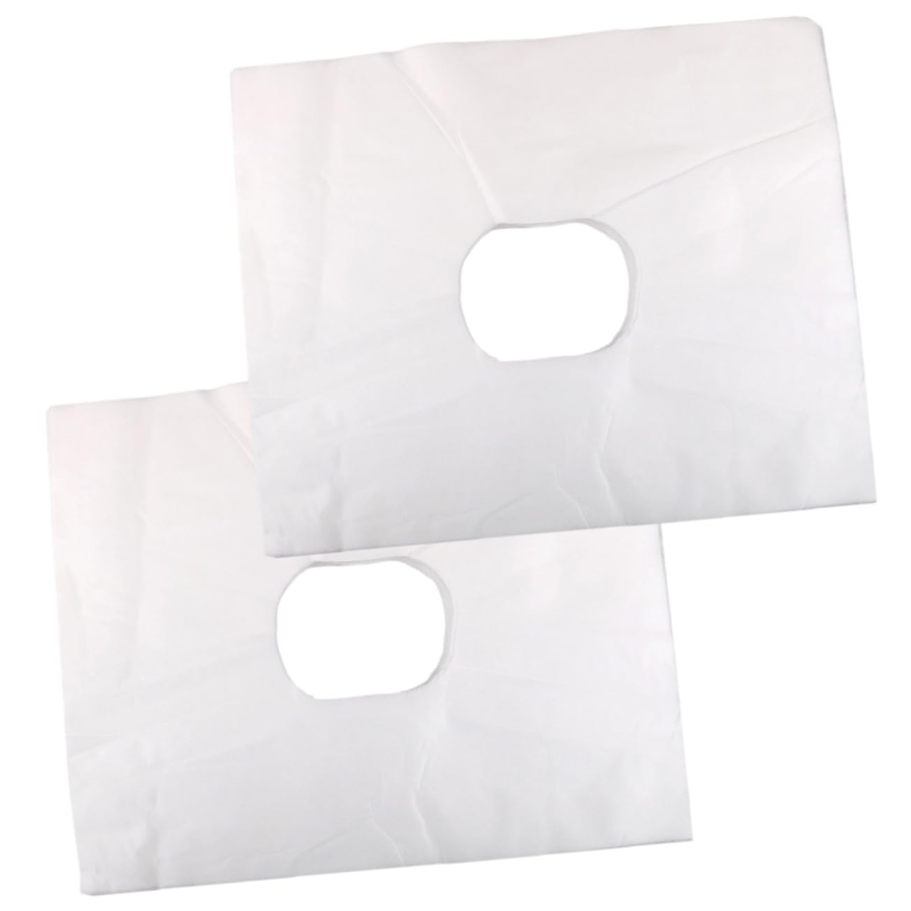 NOLITOY 200Pcs Disposable Face Massage Covers Non Woven Headrest Covers for Massage Bed Ergonomic Design for Beauty Salons Home Use Soft Convenient Facial Cushions