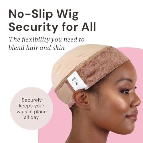 MILANO COLLECTION Ultimate Comfort GripCap, All-In-One Under Wig Cap for Women, Comfort Anti Slip Wig Band With Adjustable Closure, Nude, 1 Pack