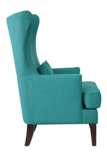 Homelegance Avina Fabric Wingback Chair, Teal #TOP4