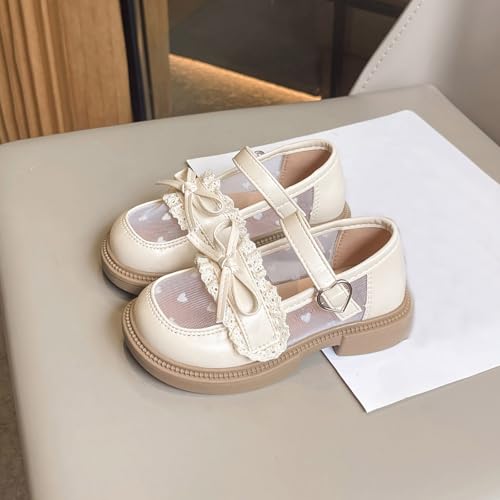 Girls Mary Jane Princess Dress Loafer Shoes Mesh Bowknot Ruffle Lace Shoes Adjustable Strap Flat Breathable Sandals4