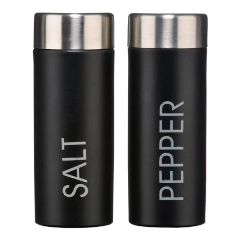 Salt and Pepper Shakers Set Made of Enamel with Black Colour Cover
