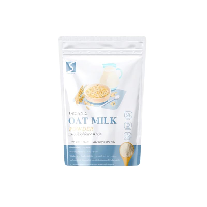 (Pack of 2) สุขภาพ Oat Milk Powder - Dairy-Free, Vegan & Unsweetened - Instant Plant-Based Milk for Coffee, Smoothies & Baking 100g