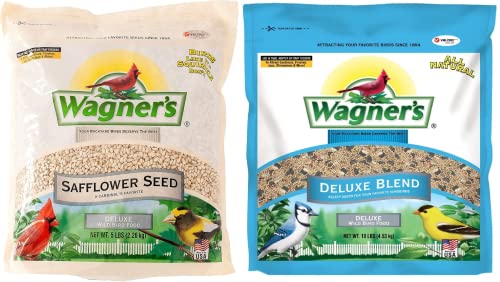 Wagner's Safflower Seed and Deluxe Wild Bird Food Bundle | 5 lbs Safflower Seed + 10 lbs Bird Food