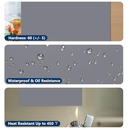 Image of WochiTV Gray Silicone Rubber Sheet, 12 inch Wide x 1 /8 inch Thick x 12 inch Long High Temperature Rsistant Rubber Mat for DIY Gaskets Material, Pads, Sealing, Cushion, Microwave Oven Protection