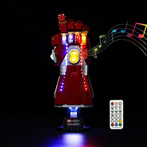 Kyglaring LED Lighting Kit for Lego Nano Gauntlet 76223, RC Sound Version