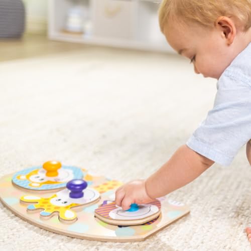 Melissa & Doug First Play Wooden Jumbo Knob Safari Animal Puzzle (3 pcs) Large Puzzles for Babies and Toddlers Ages 1+ - image 7